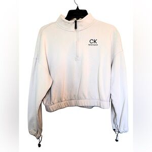 Calvin Klein Performance Medium Beige 1/4 Zip Womens Pullover